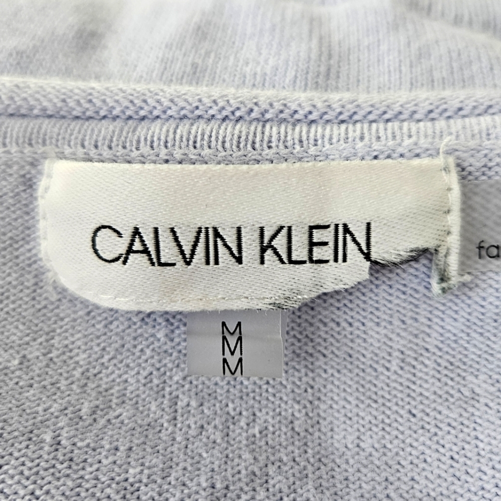 CALVIN KLEIN Layered Look Striped V-Neck Long Sleeve Sweater - Picture 7 of 10